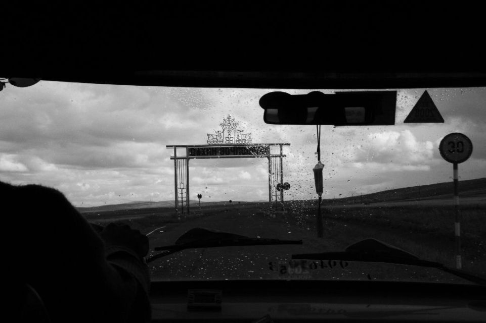 Mongolei,Regen,B & W