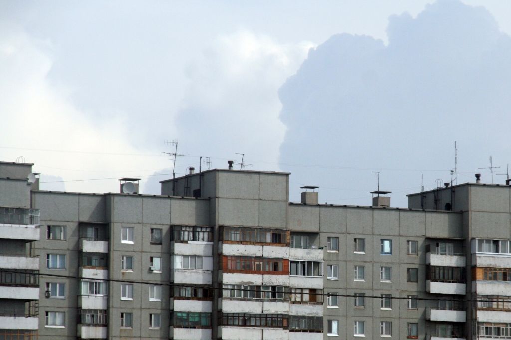 Russland,Omsk,Plattenbau