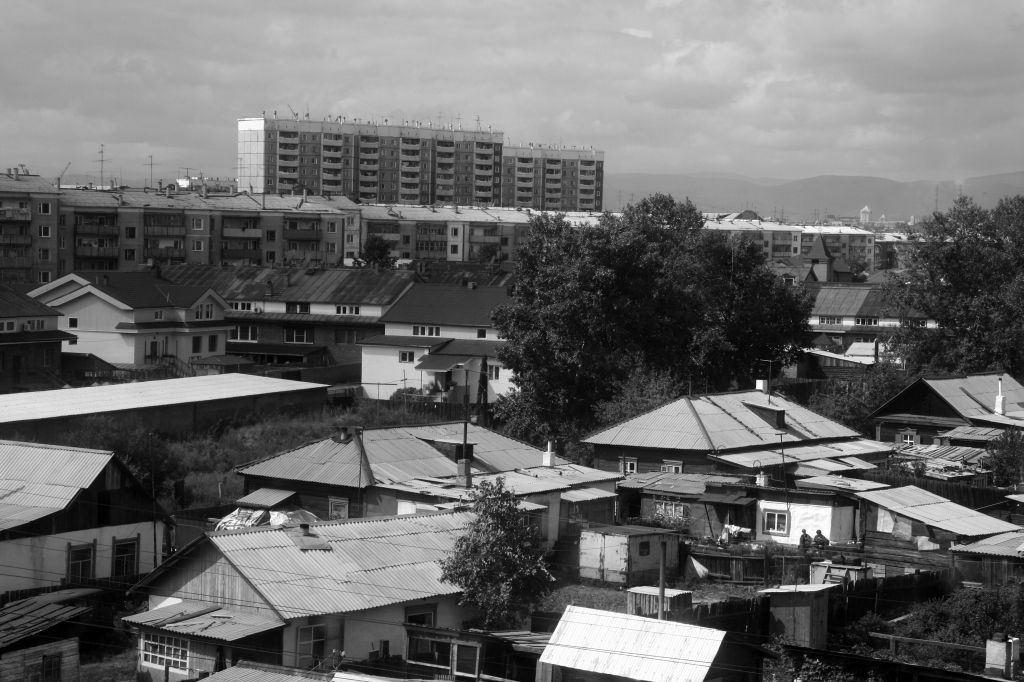 B & W,Russland,Plattenbau,Ulan-Ude